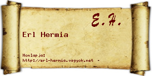 Erl Hermia névjegykártya